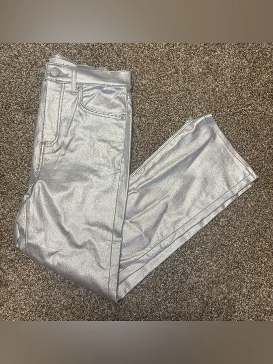 LOFT Metallic Silver Slim Jeans - Picture 2 of 12